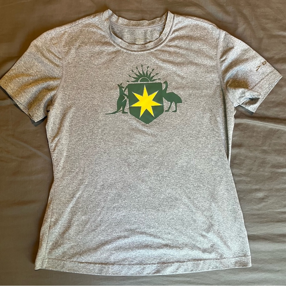 Brooks Gray Australia T-Shirt with Green and Yellow Logo
